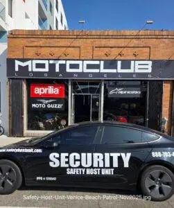 Safety Host Unit patrol vehicle providing security services in Venice, CA