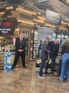 Professional security guard monitoring a commercial property during an event in Los Angeles